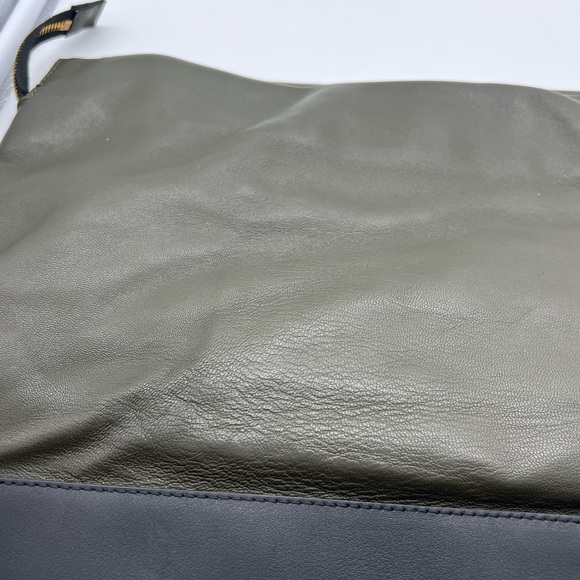 NWT MARNI Leather Forest Green Black Colorblock Pouch Oversized Clutch Bag - Picture 5 of 10